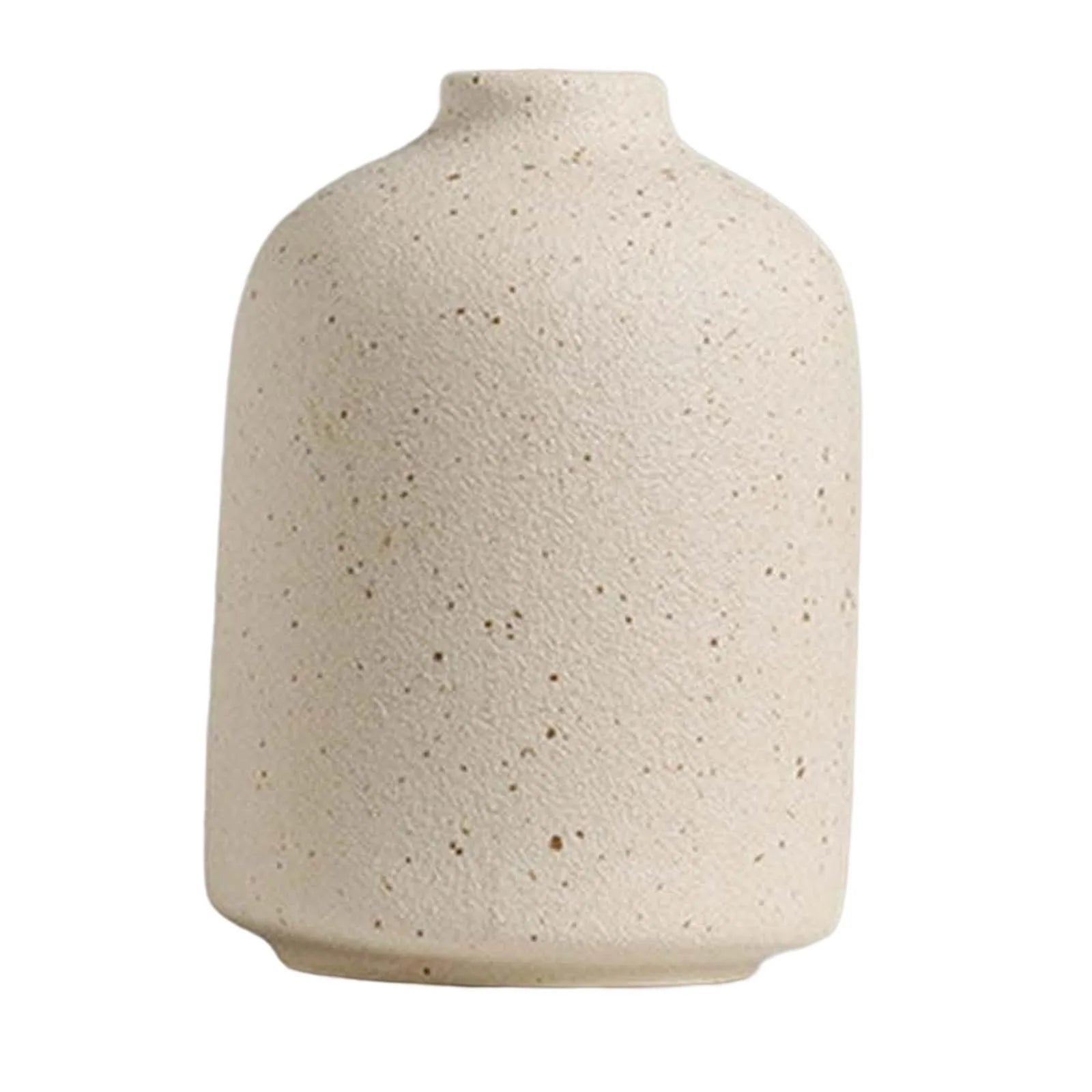 0.04 Inches Housewarming Gift Nordic Flower Vases Beige Ceramic Mantel Home Decor