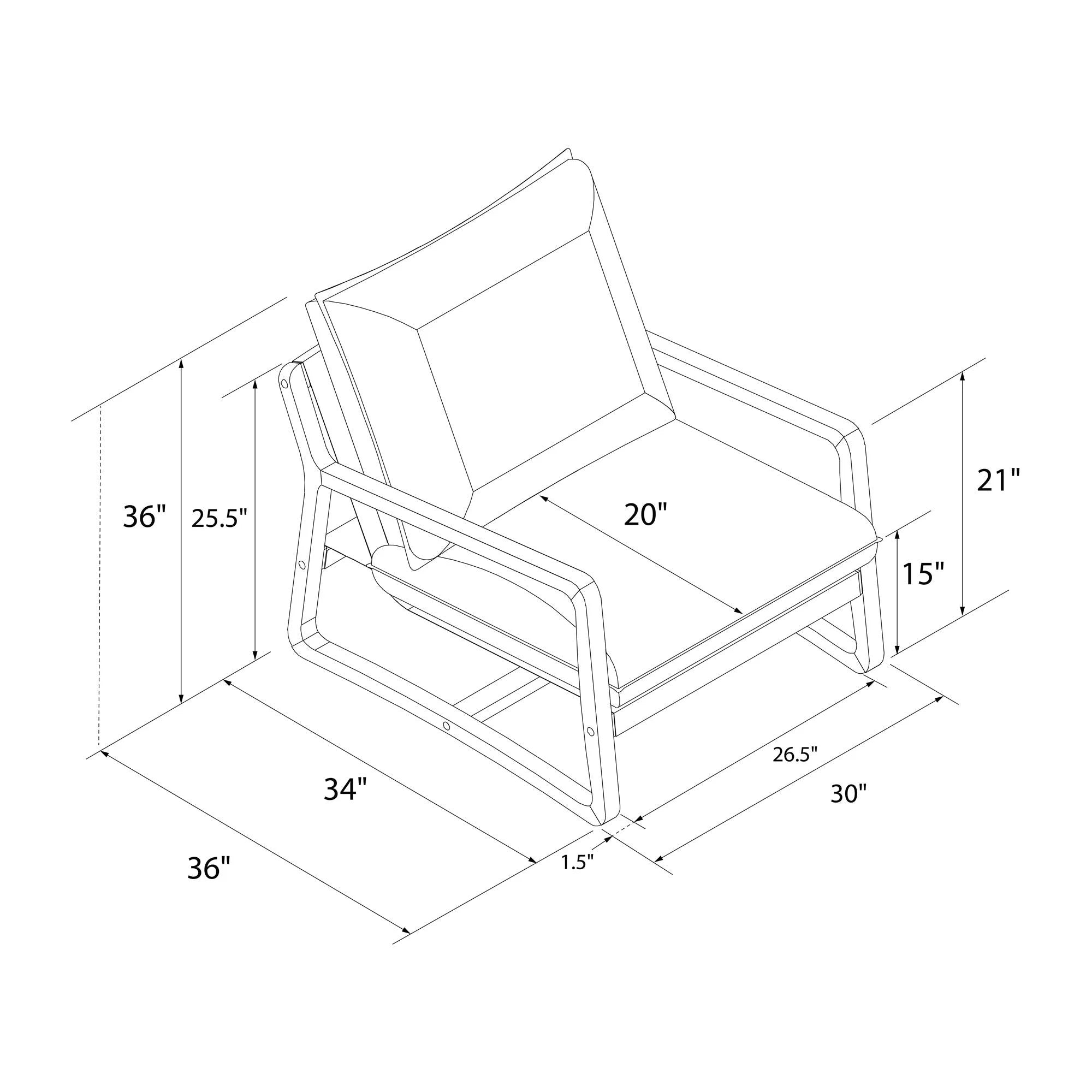 Wooden Ezra Sling Accent Chair, Gray Linen