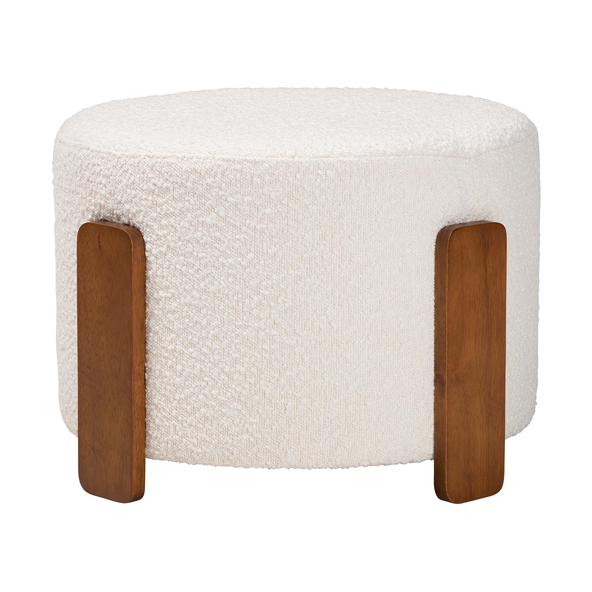 Finlay Japandi Footstool, One Size, Walnut Brown