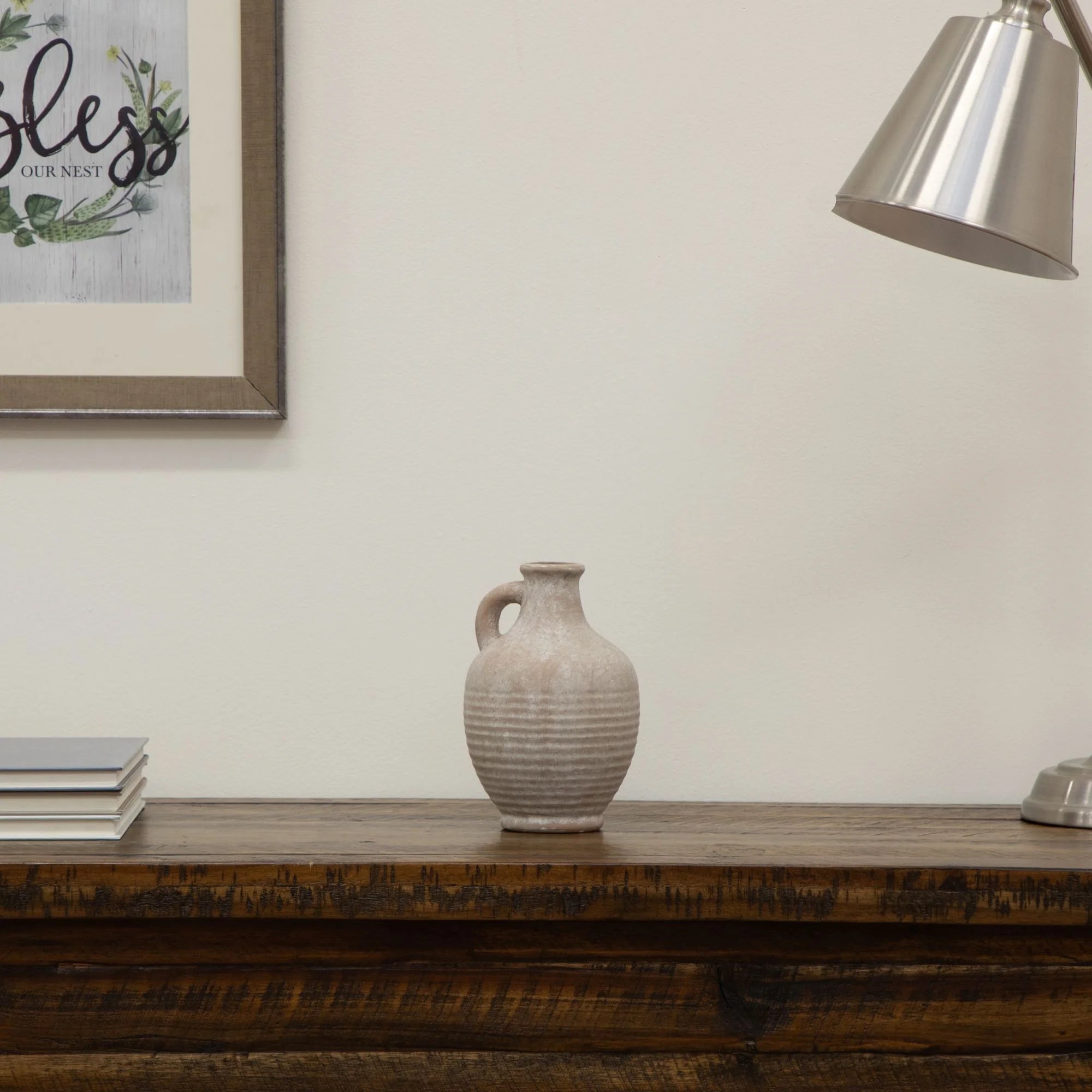 Indoor Ceramic Handled Jug, 7" Brown