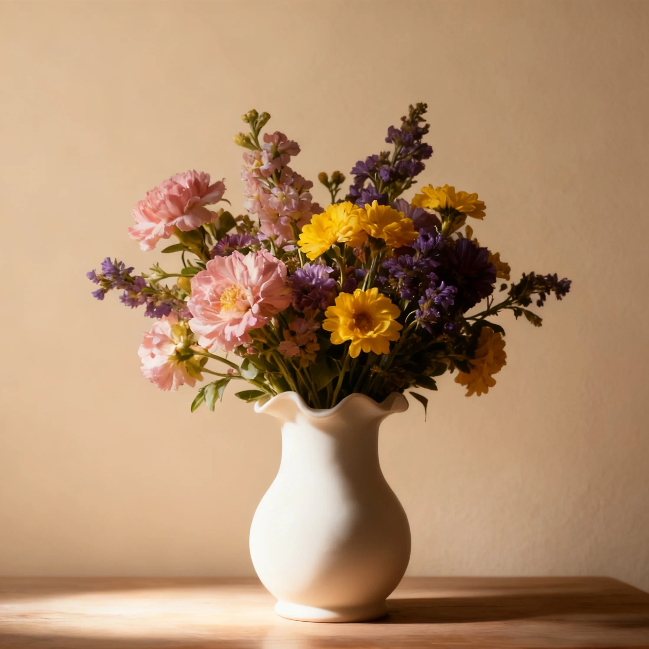 White Vase for House Table Decor Small Ceramic Vase for Flowers Home Tabletop Decoration Decorative Vases for Bouquet