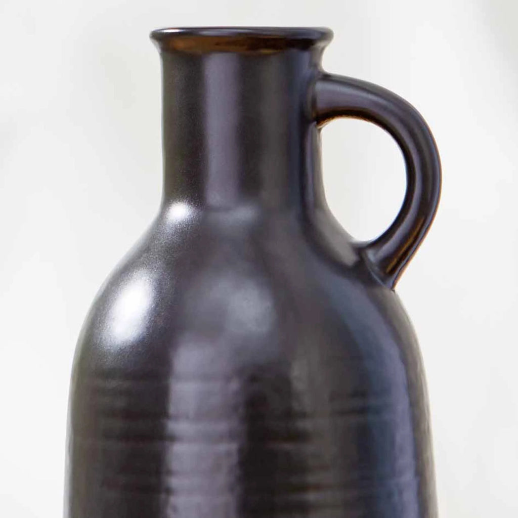 8" Black Ceramic Jug Vase