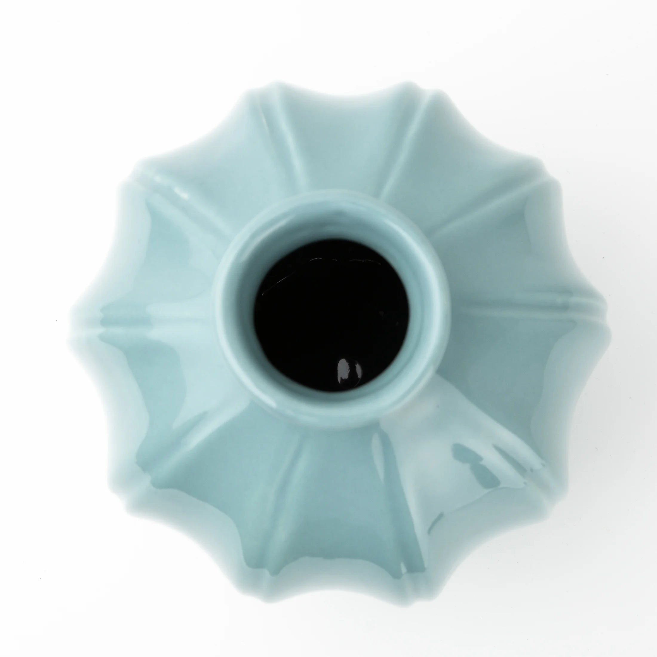 Ceramic Oval Vase, 7.5", Solid Blue