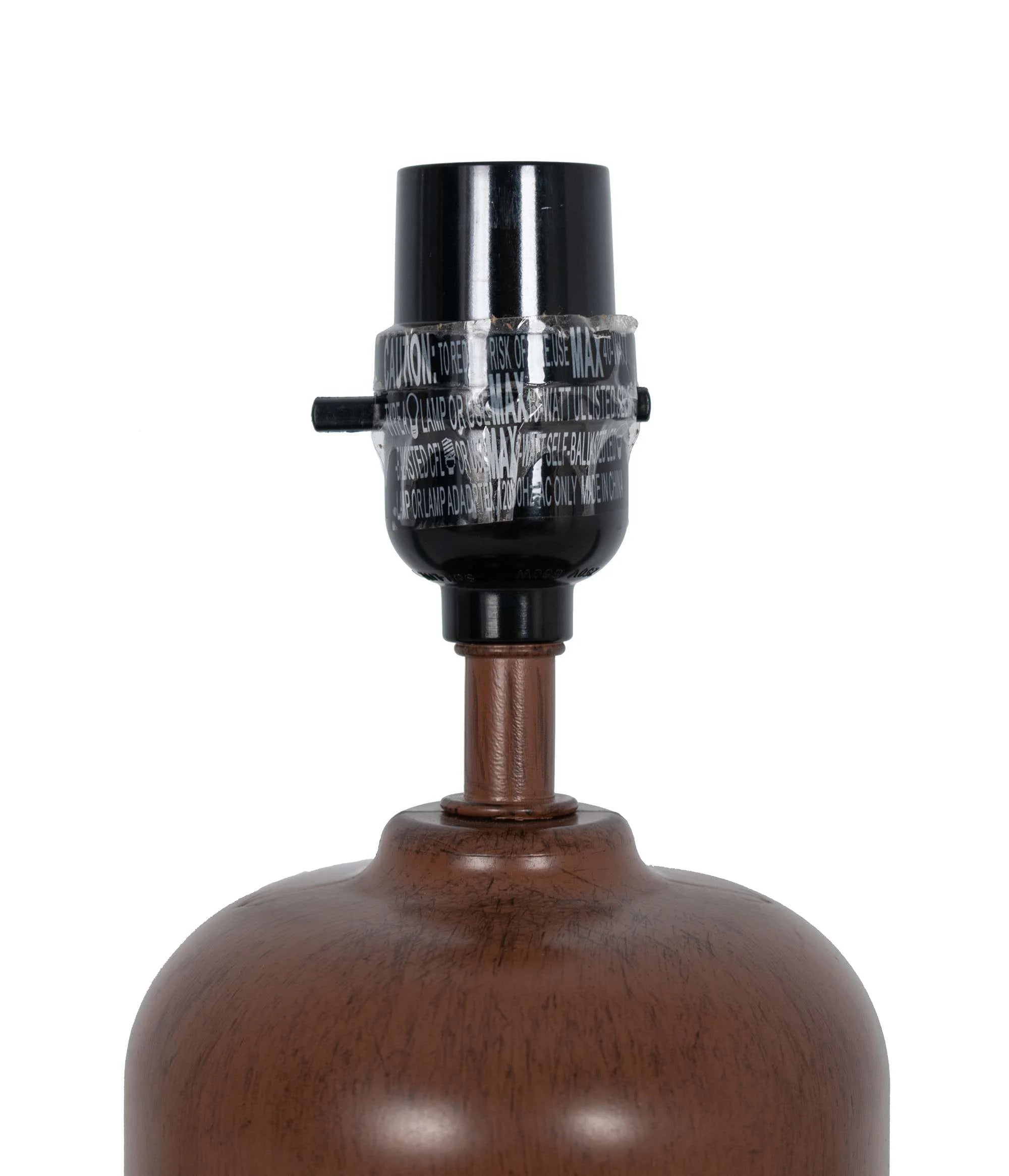 12.75” Traditional Faux Wood Table Lamp with Oatmeal Linen Shade