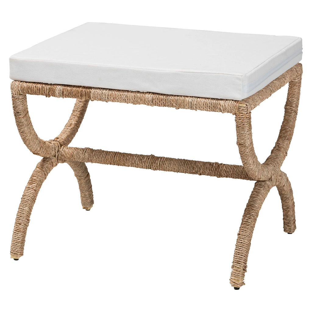 Maliyah Japandi Ottoman, Natural Brown