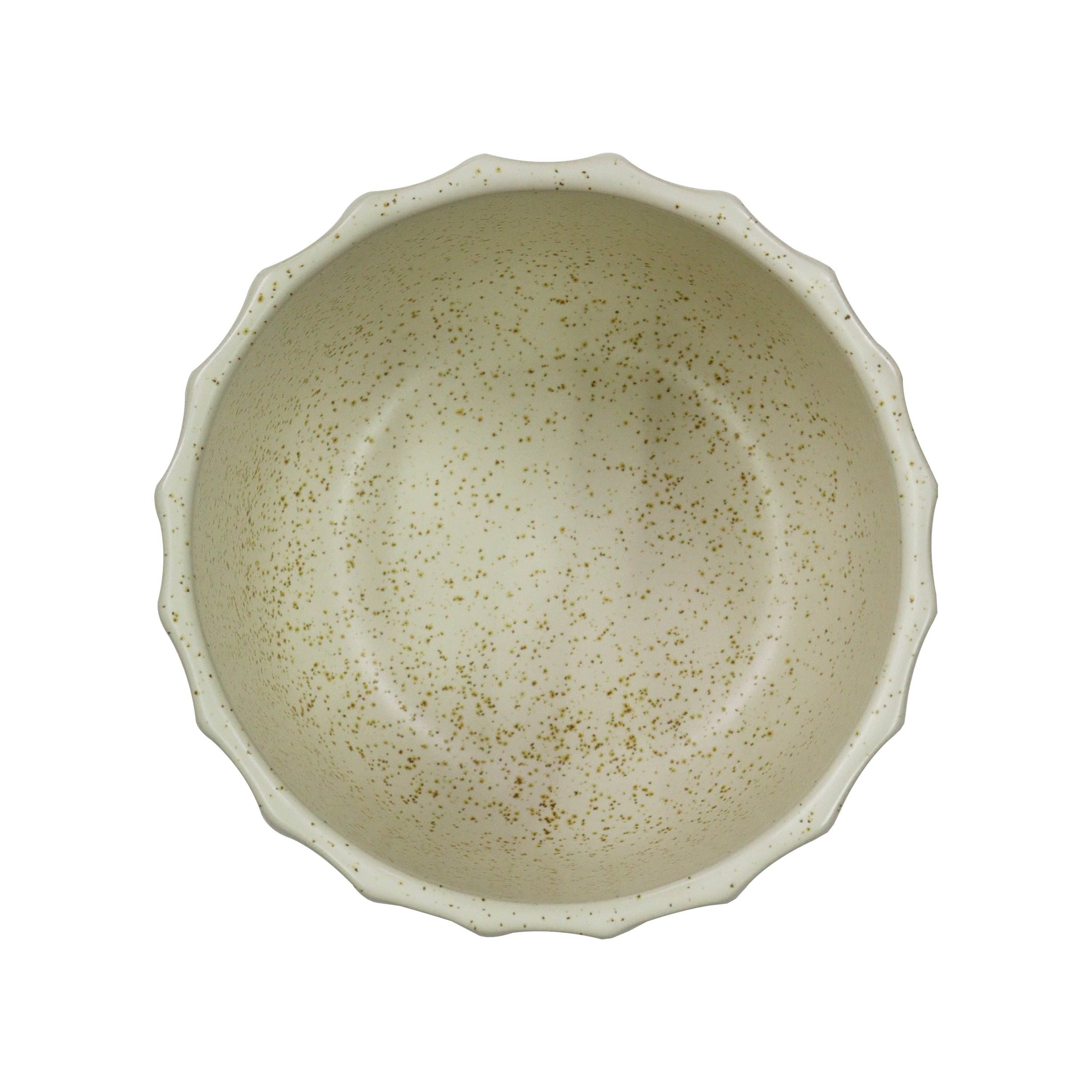 4.5" Speckled Ribbed Ceramic Vase, Cream White, 1 - Piece