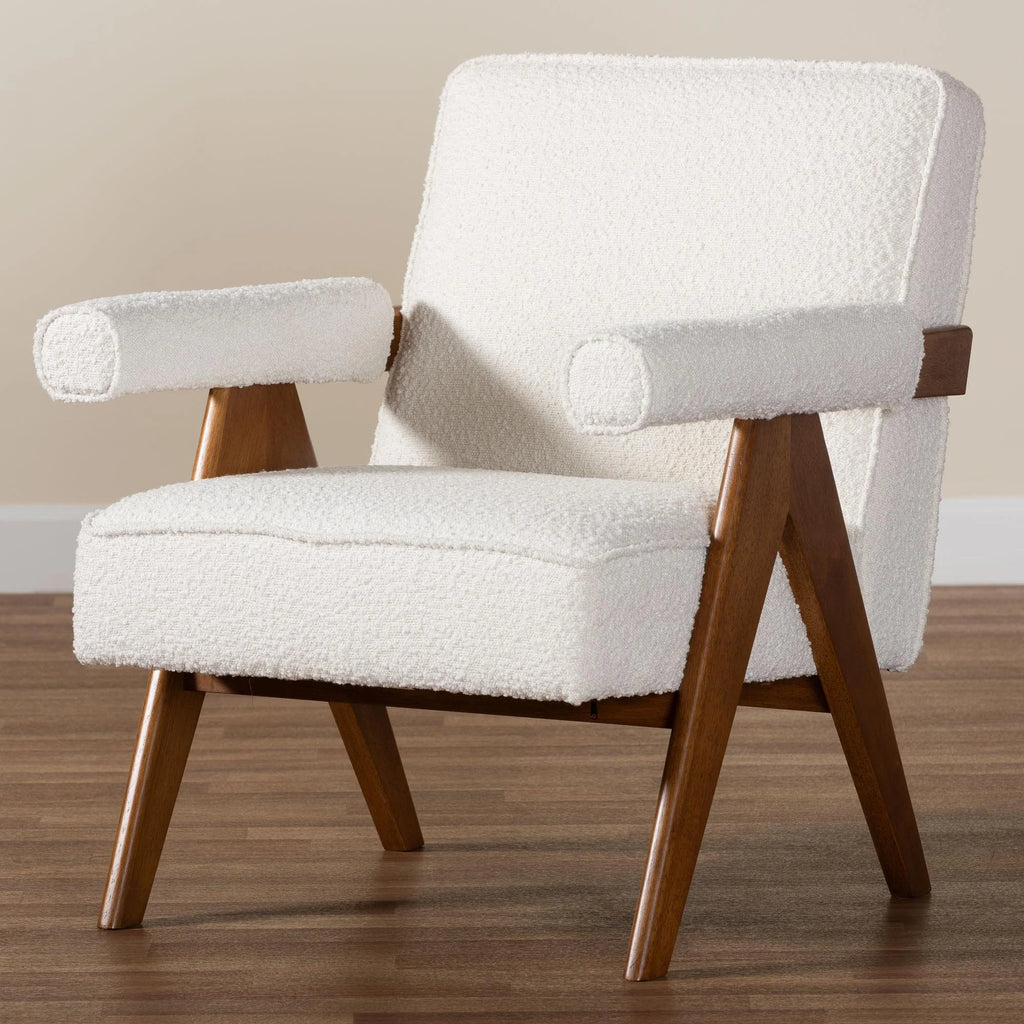 Georgina Japandi Accent Chair, Walnut Brown
