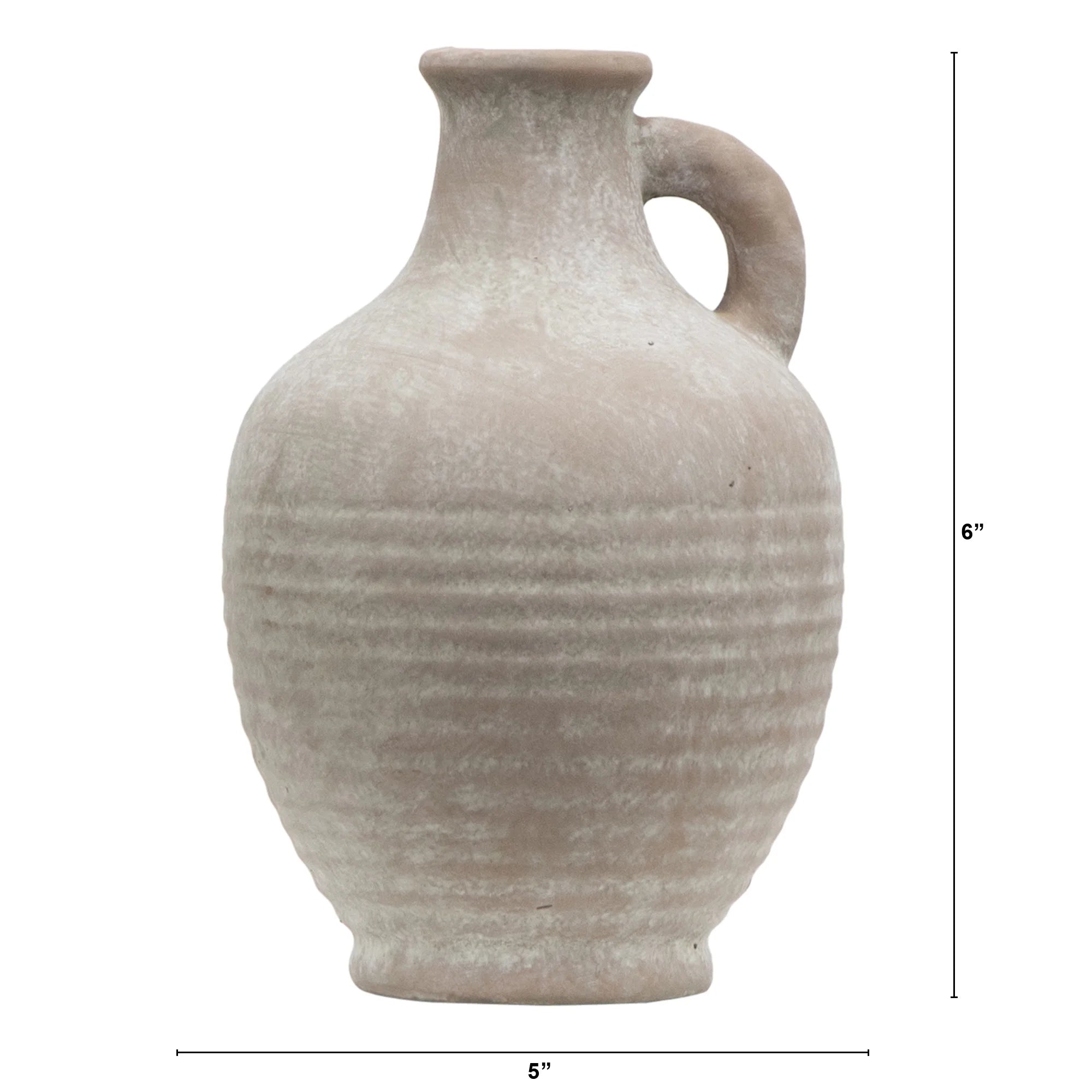 Indoor Ceramic Handled Jug, 7" Brown
