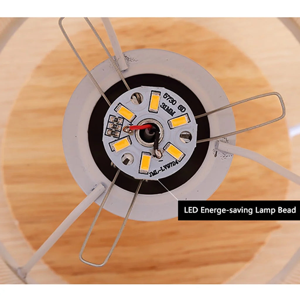 Wooden Table Lamp for Bedroom Study Room, Dimmable Night Lamp with round Linen Fabric Shade and LED Bulb, Classic Desk Lamp for Living Room Office Dormitary, 1 Pack, Khaki