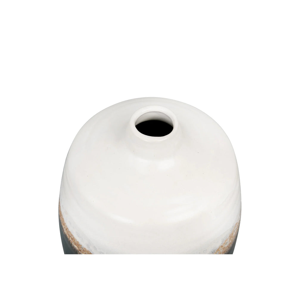 Ombré Ceramic Vase with Reactive Glaze, Black and White