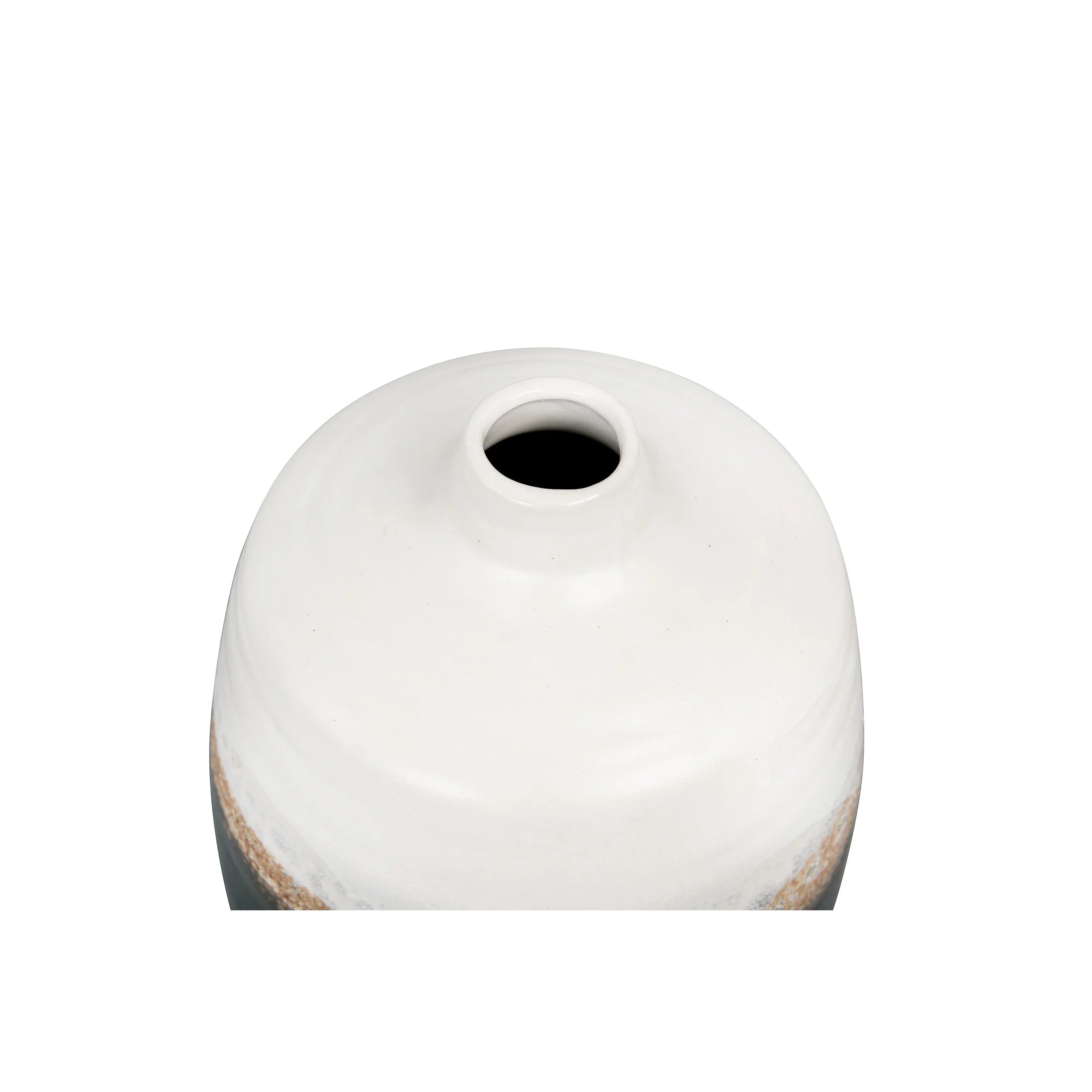 Ombré Ceramic Vase with Reactive Glaze, Black and White