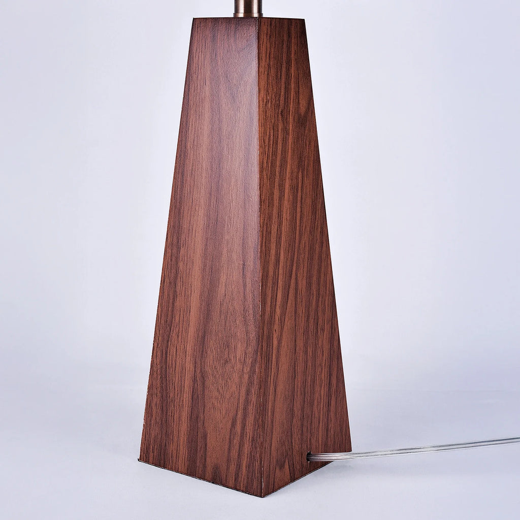 29" Modern Wood Table Lamp with White Linen Shade, Brown Wood Base, E26 Socket, ON/OFF Switch, Aesthetic, Minimalist Bedside Accent Lamp(Bulbs Not Included)