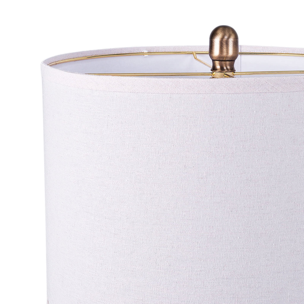 26" Modern Wood Table Lamp with Oatmeal Linen Shade, Brown Wood Base, E26 Socket, ON/OFF Switch, Aesthetic, Minimalist Bedside Accent Lamp(Bulbs Not Included)