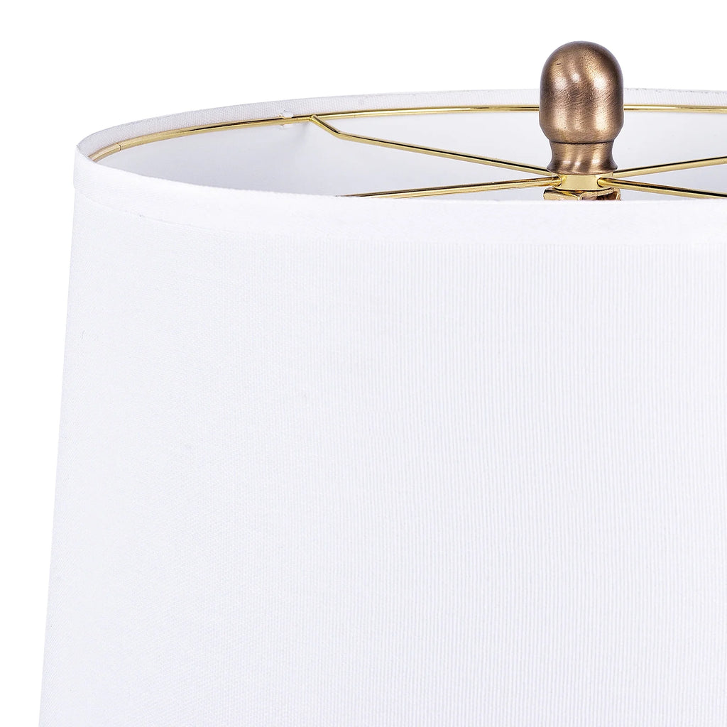 29" Modern Wood Table Lamp with White Linen Shade, Brown Wood Base, E26 Socket, ON/OFF Switch, Aesthetic, Minimalist Bedside Accent Lamp(Bulbs Not Included)