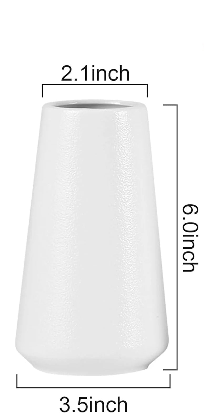 6 Inch White Flower Vase White Vase Small Ceramic Vase for Flowers Vases for Table Shelf Home Decor Wedding Pampas Grass