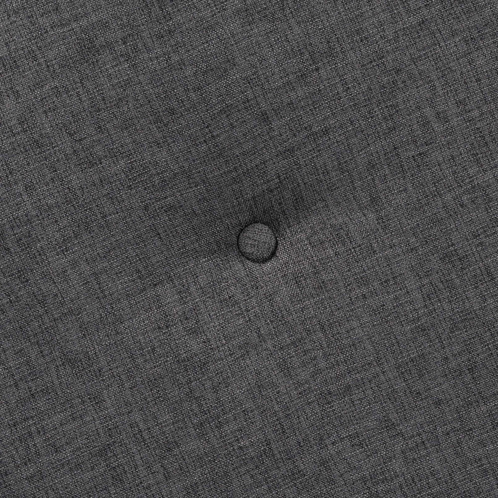 Iliana Japandi Dark Grey Fabric and Walnut Brown Finished Wood Ottoman Footstool