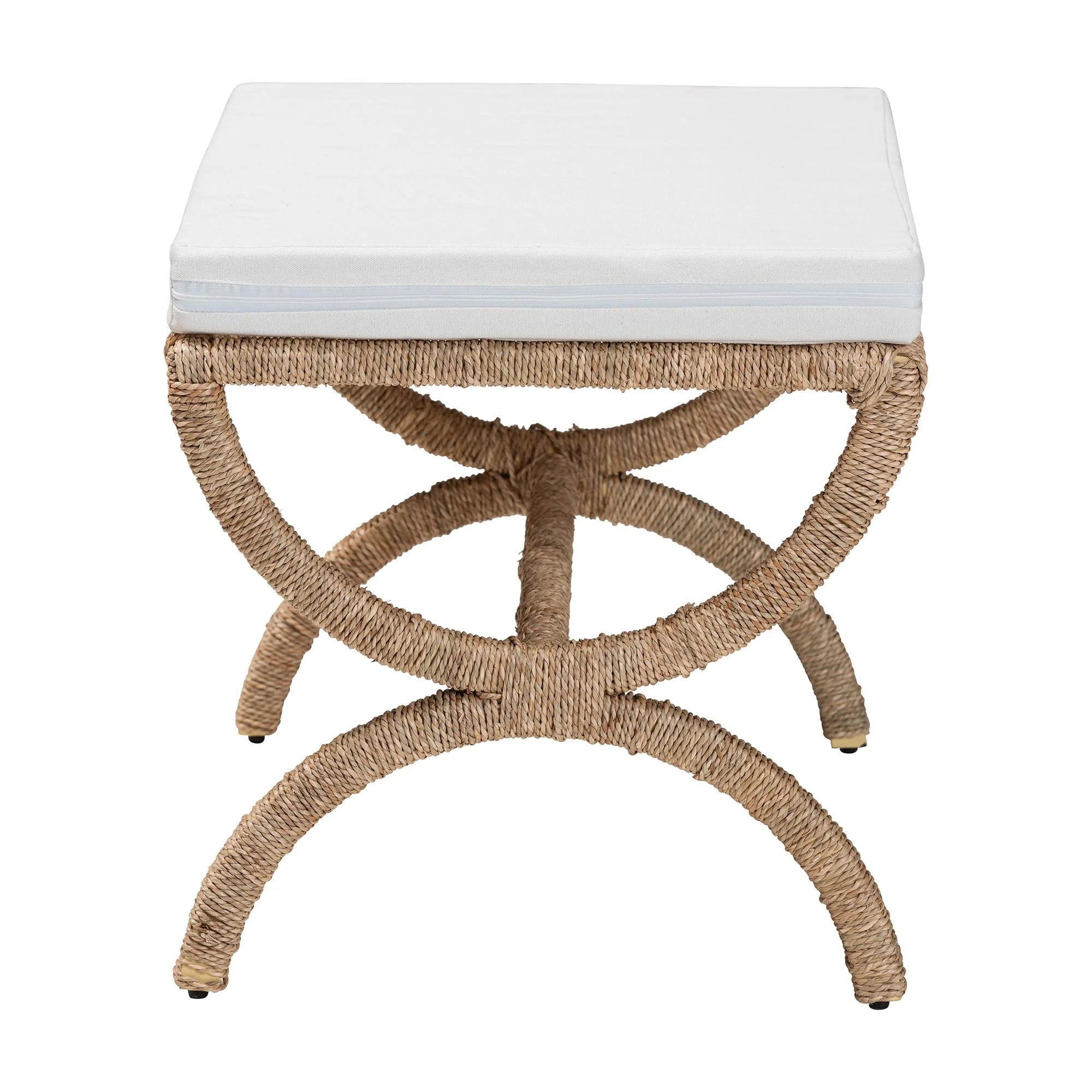 Maliyah Japandi Ottoman, Natural Brown