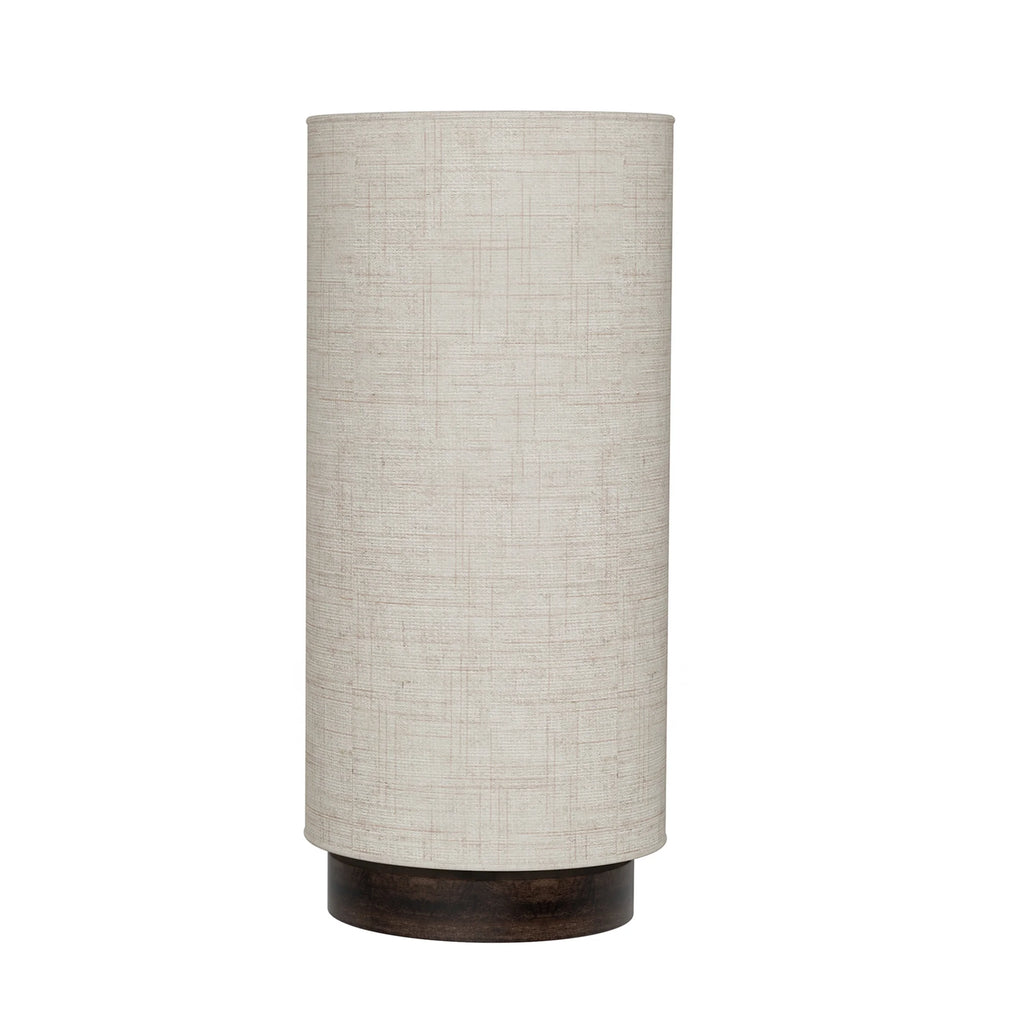 Cylinder Lamp with Wood Base-Modern Light with LED Bulb Included Adjustable Height
