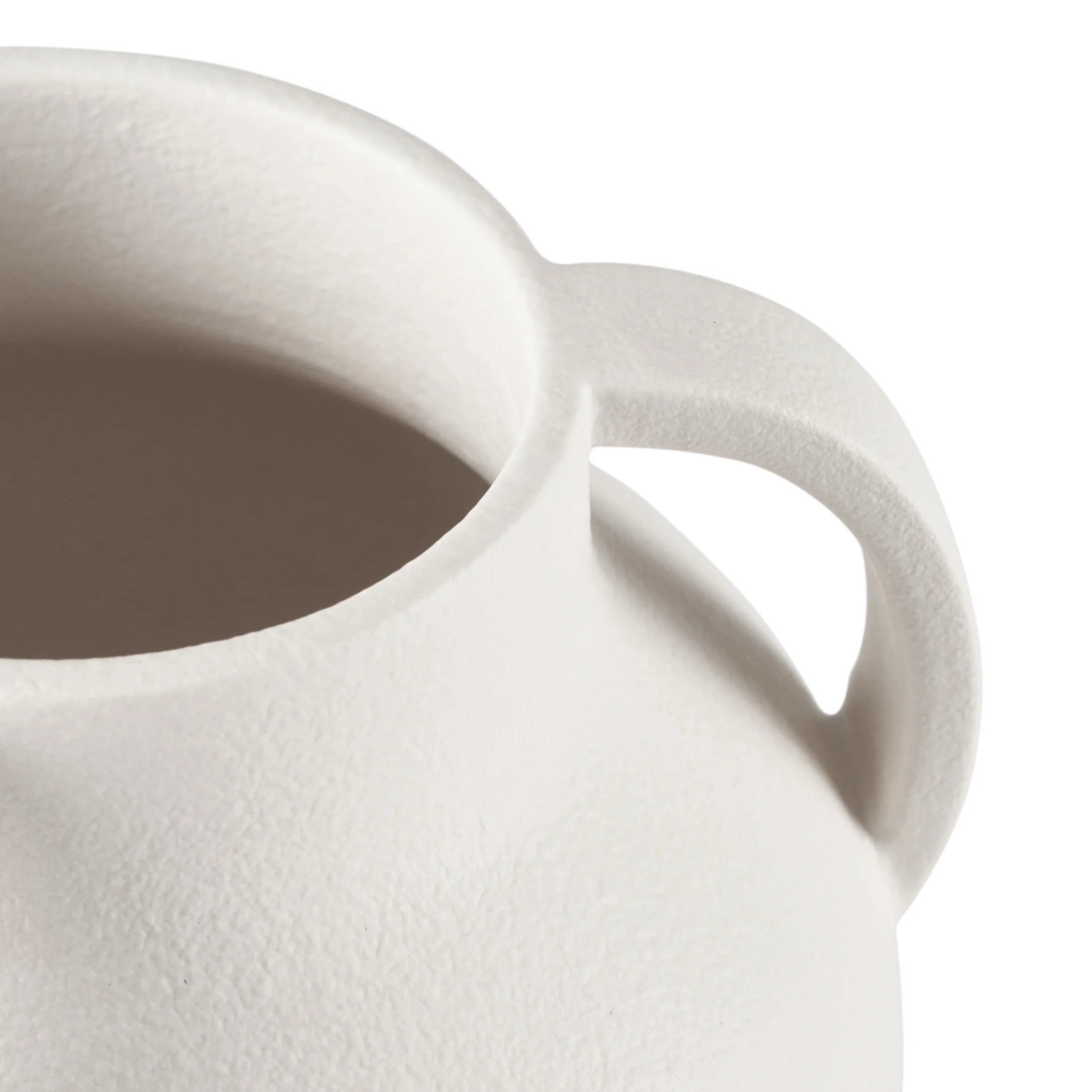 9.8" White Handled Ceramic Vase