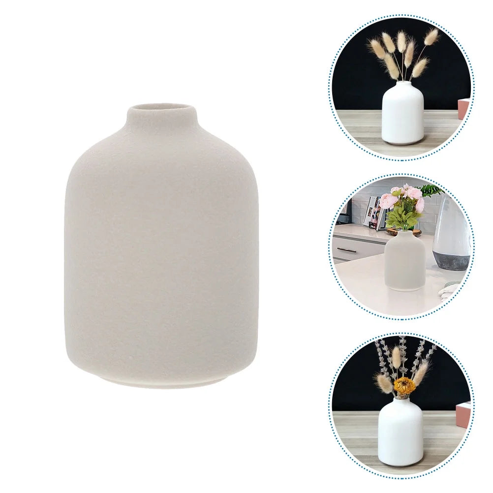 RENACLIPY Zen Style Ceramic Vase for Home and Garden White Pottery Floral Container
