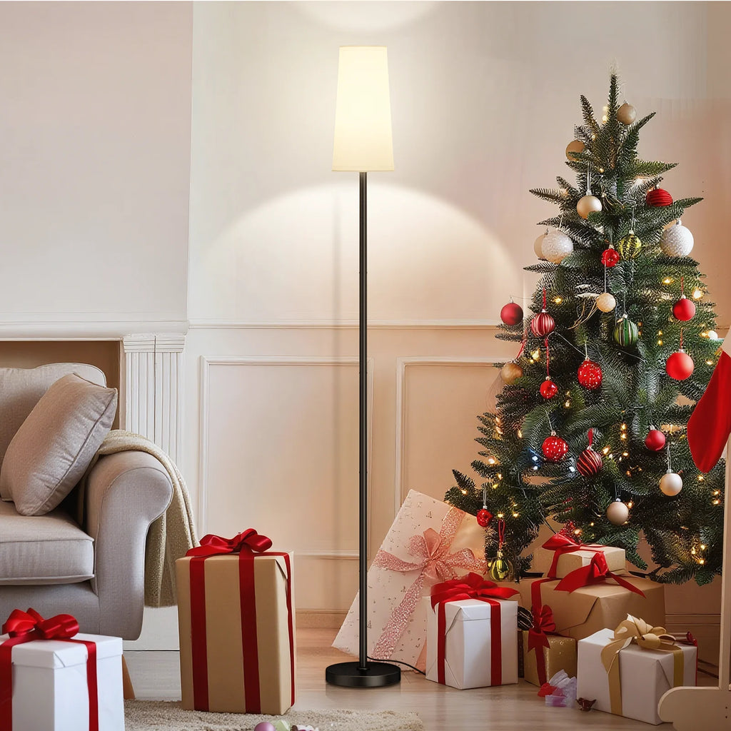 66" Floor Lamps for Living Room with Remote Control 3 Color Temperature Dimmable Standing Lamp Tall Pole Lamps for Bedroom, Office,Black,Bulb Included