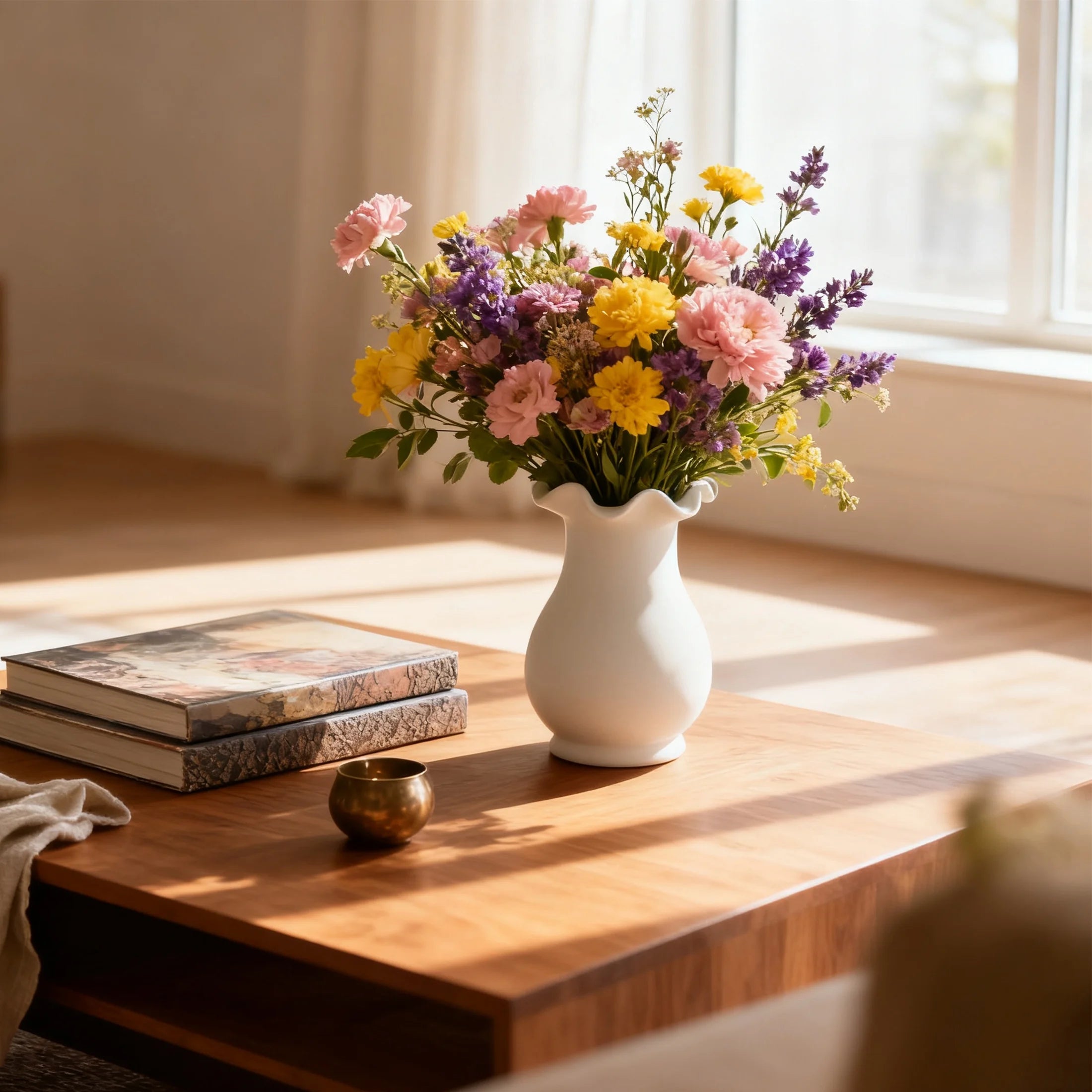 White Vase for House Table Decor Small Ceramic Vase for Flowers Home Tabletop Decoration Decorative Vases for Bouquet