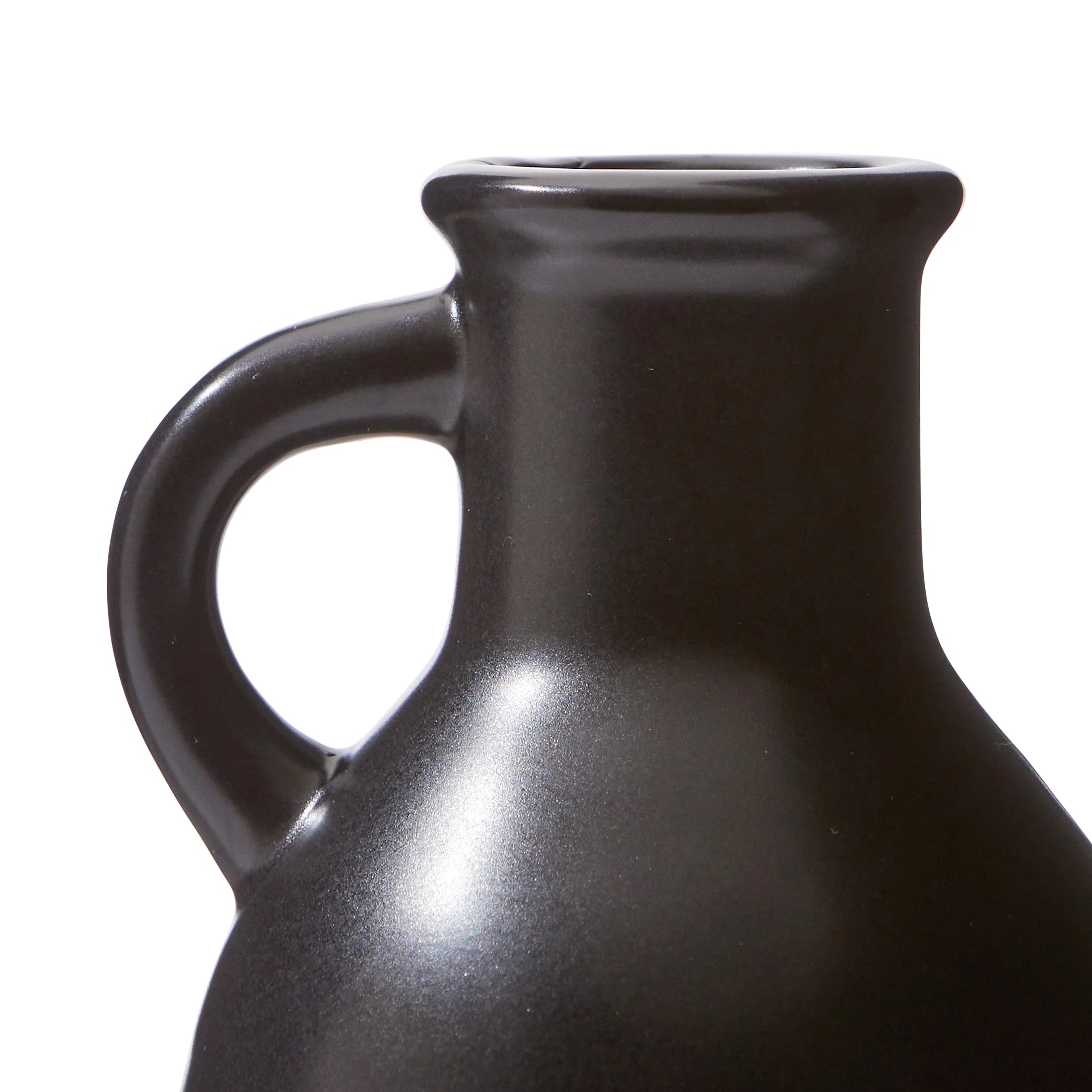 8" Black Ceramic Jug Vase