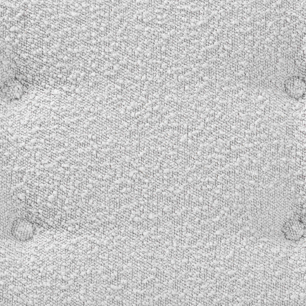 Chenoa Japandi Light Grey Boucle Fabric and Walnut Brown Finished Wood Bench