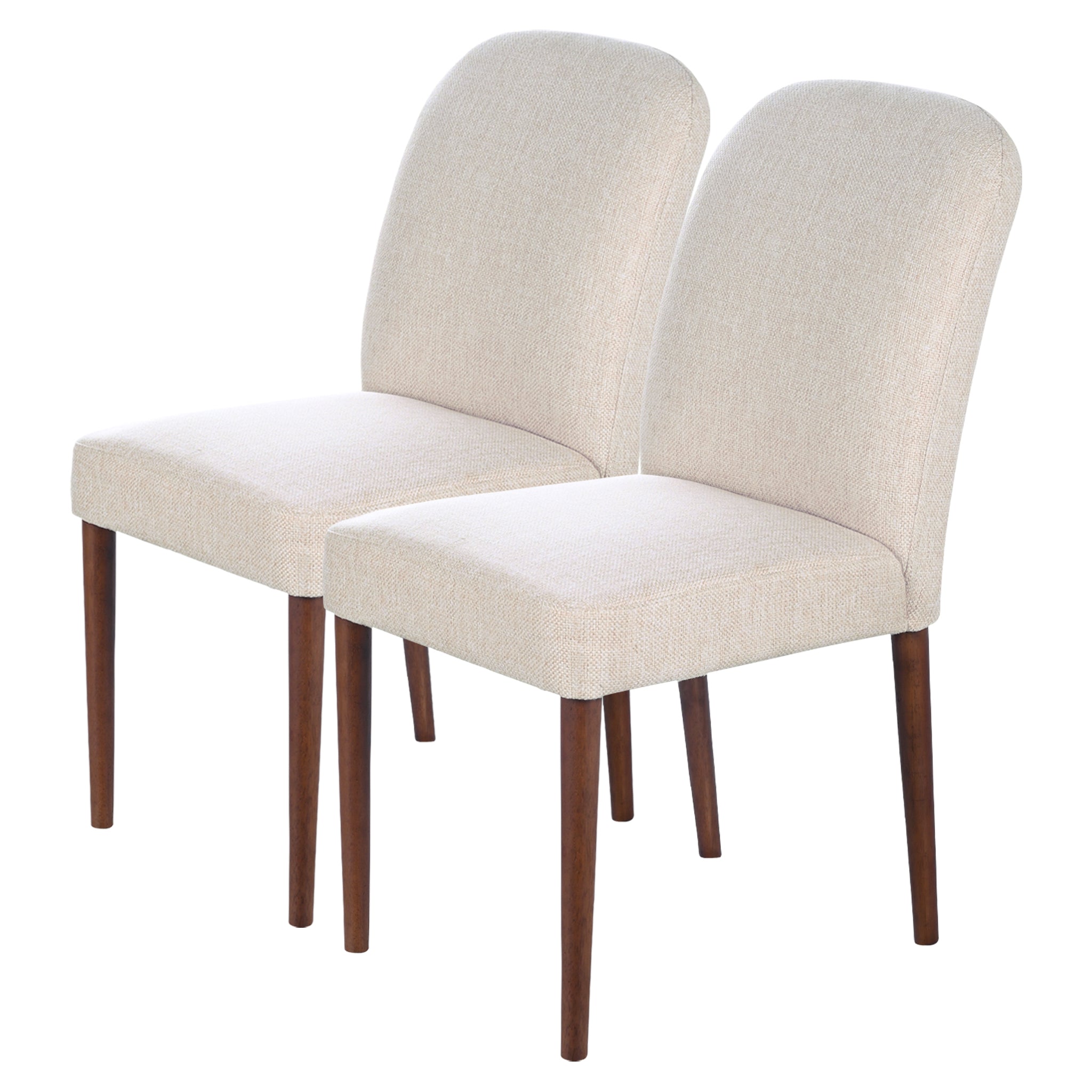 Minka Japandi Style Solid Wood Beige Fabric Upholstered Comfort Dining Chair