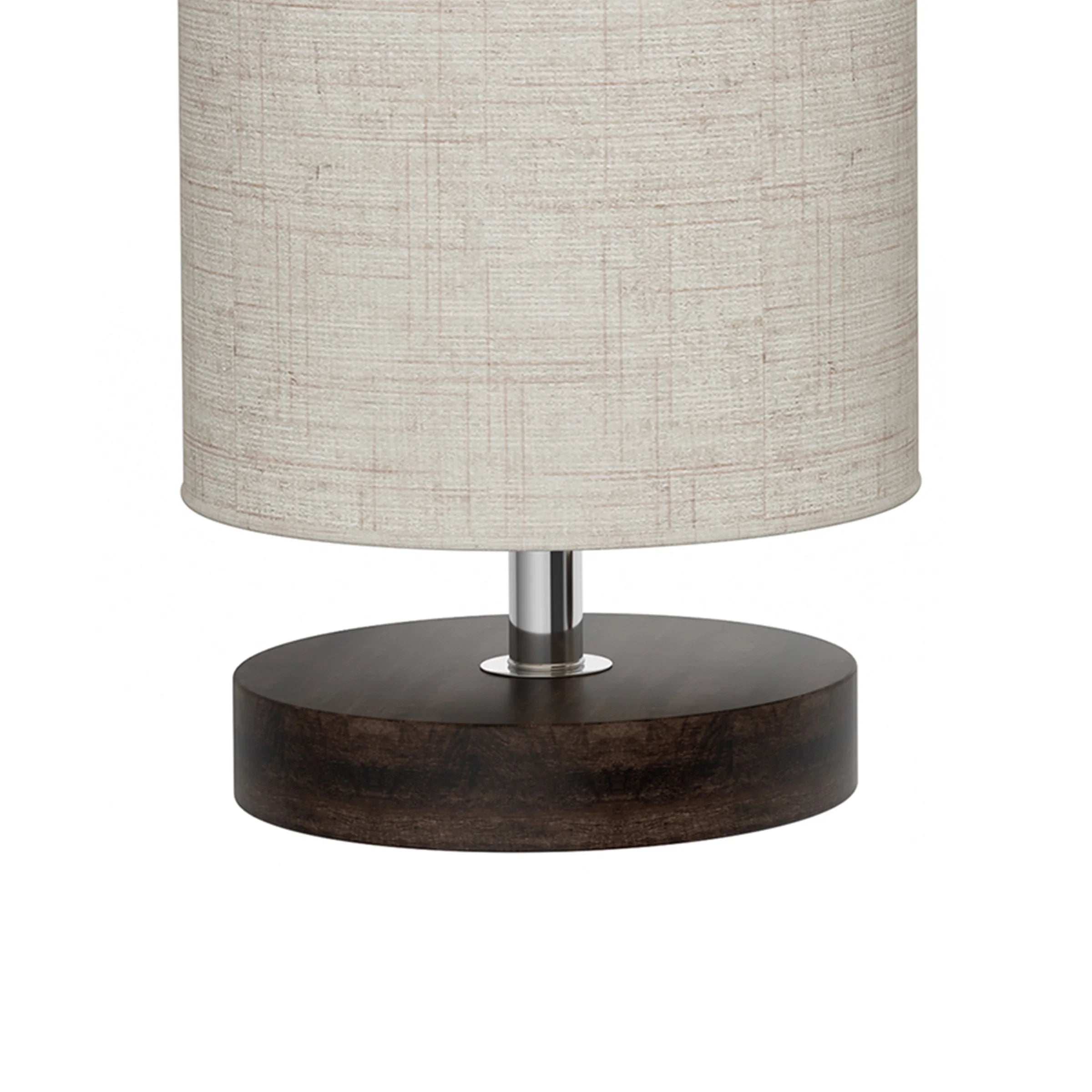 Cylinder Lamp with Wood Base-Modern Light with LED Bulb Included Adjustable Height